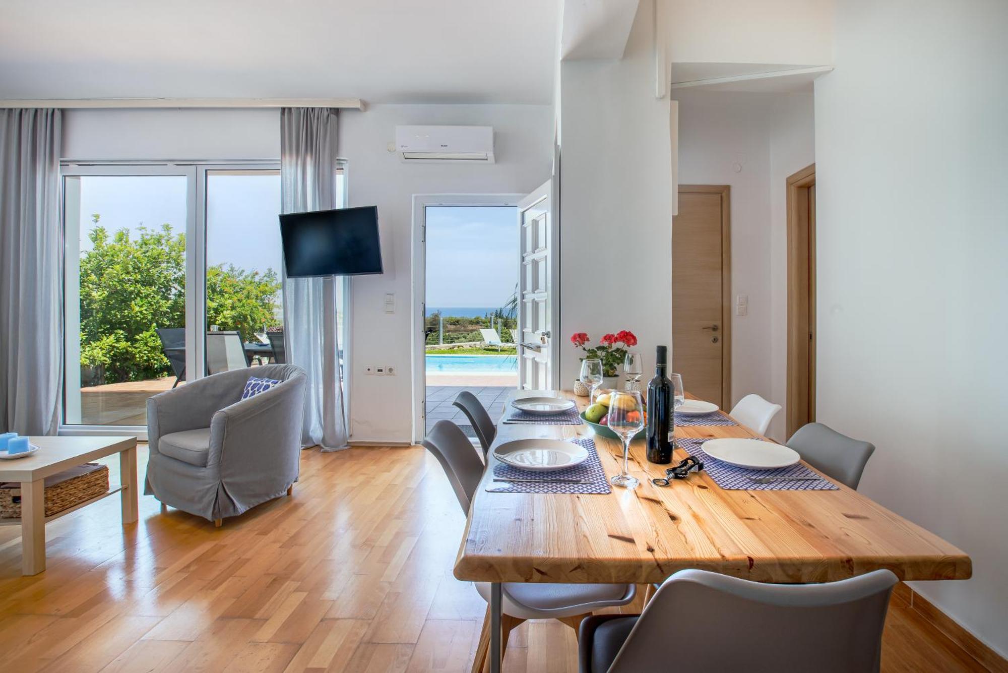 Dimitra Apartment With Private Pool And Sea View -The Ground Floor Of A Two Storey Building Daráco Kültér fotó