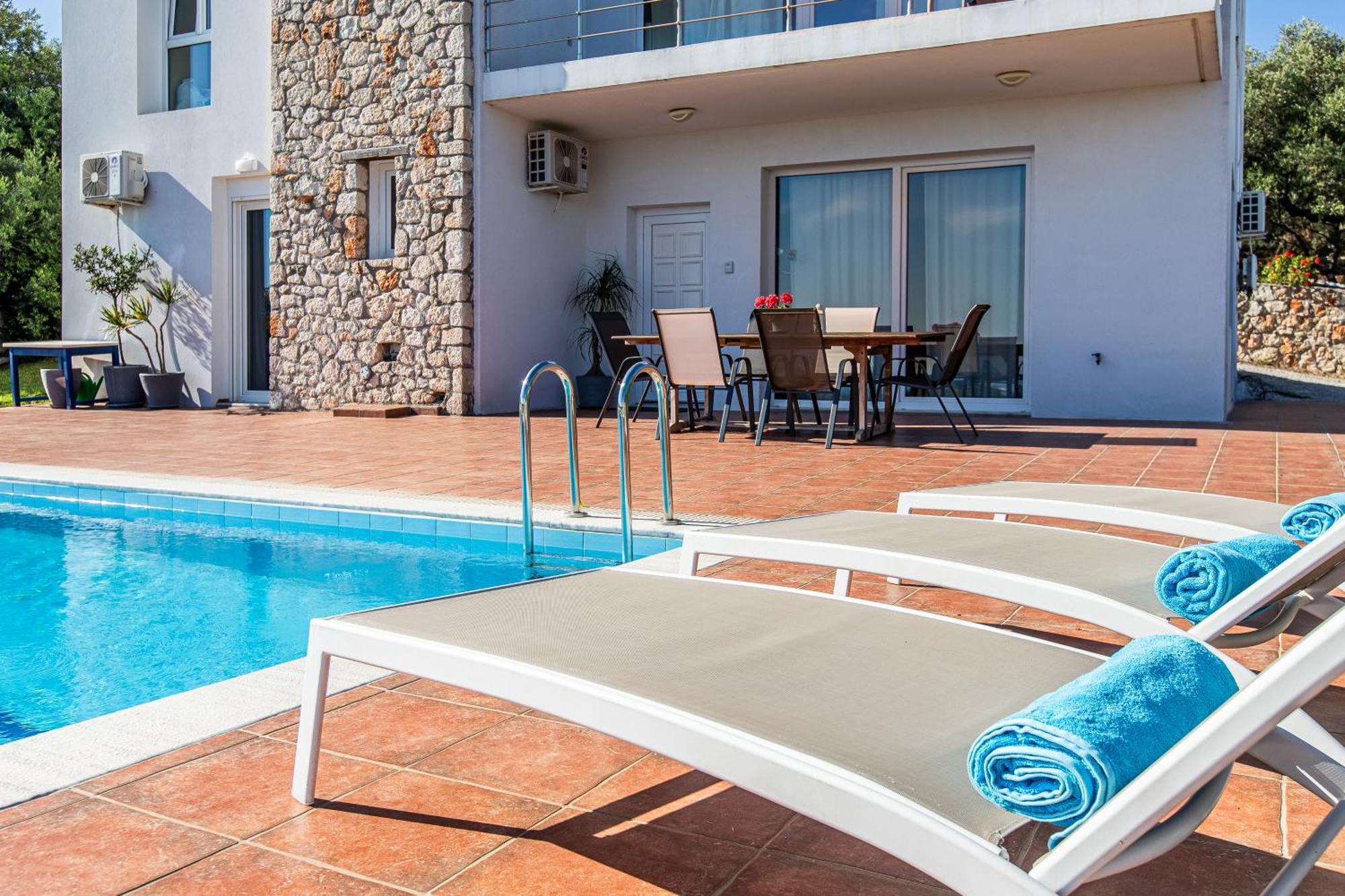 Dimitra Apartment With Private Pool And Sea View -The Ground Floor Of A Two Storey Building Daráco Kültér fotó
